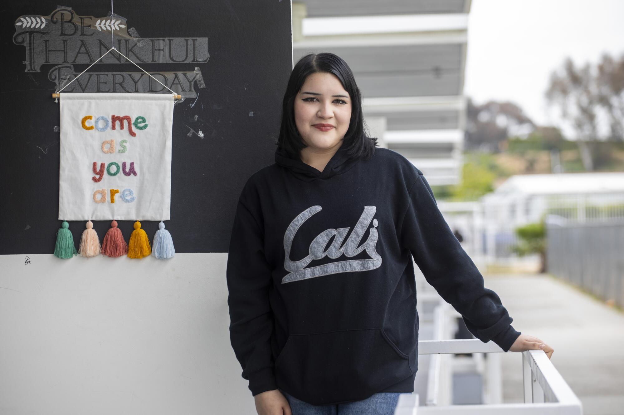 Arianne Moreno, 15, stands outside her ethnic studies class in Lynwood.