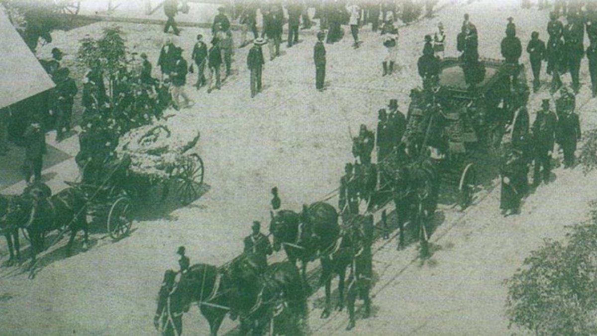 Imagen relacionada con el entierro del presidente Idiarte Borda. Foto / Wikiwand