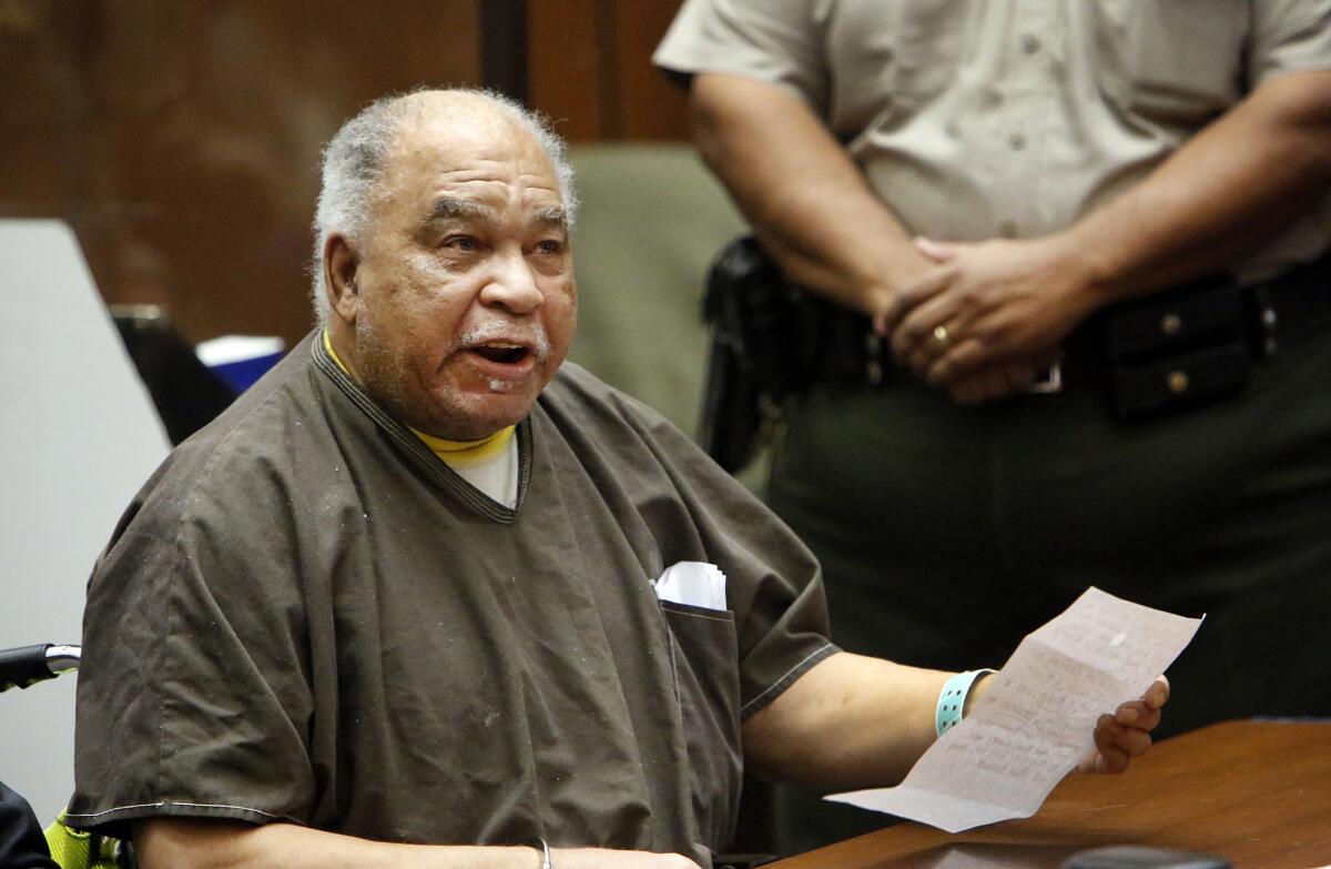 Samuel Little at a sentencing hearing in Los Angeles in 2014.