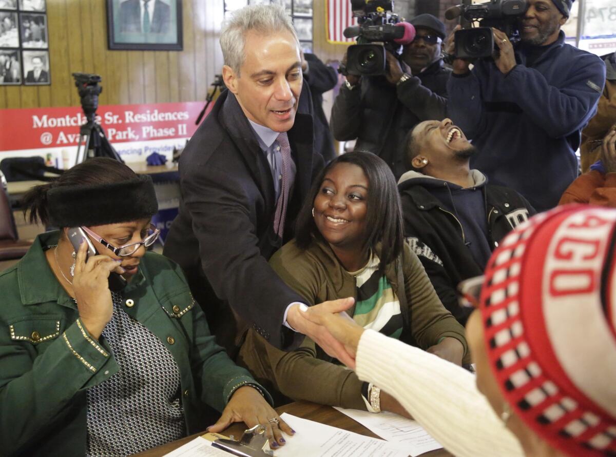 Chicago Mayor Rahm Emanuel on election day.