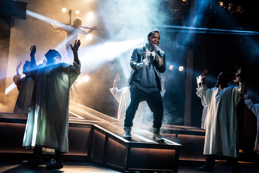 James T. Justis and the company of the North American Tour of "Jesus Christ Superstar."