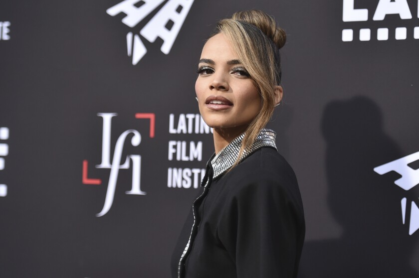 Leslie Grace arrives at a screening of "In the Heights" during the Los Angeles Latino International Film Festival at TCL Chinese Theatre on Friday, June 4, 2021, in Los Angeles. (Photo by Richard Shotwell/Invision/AP)