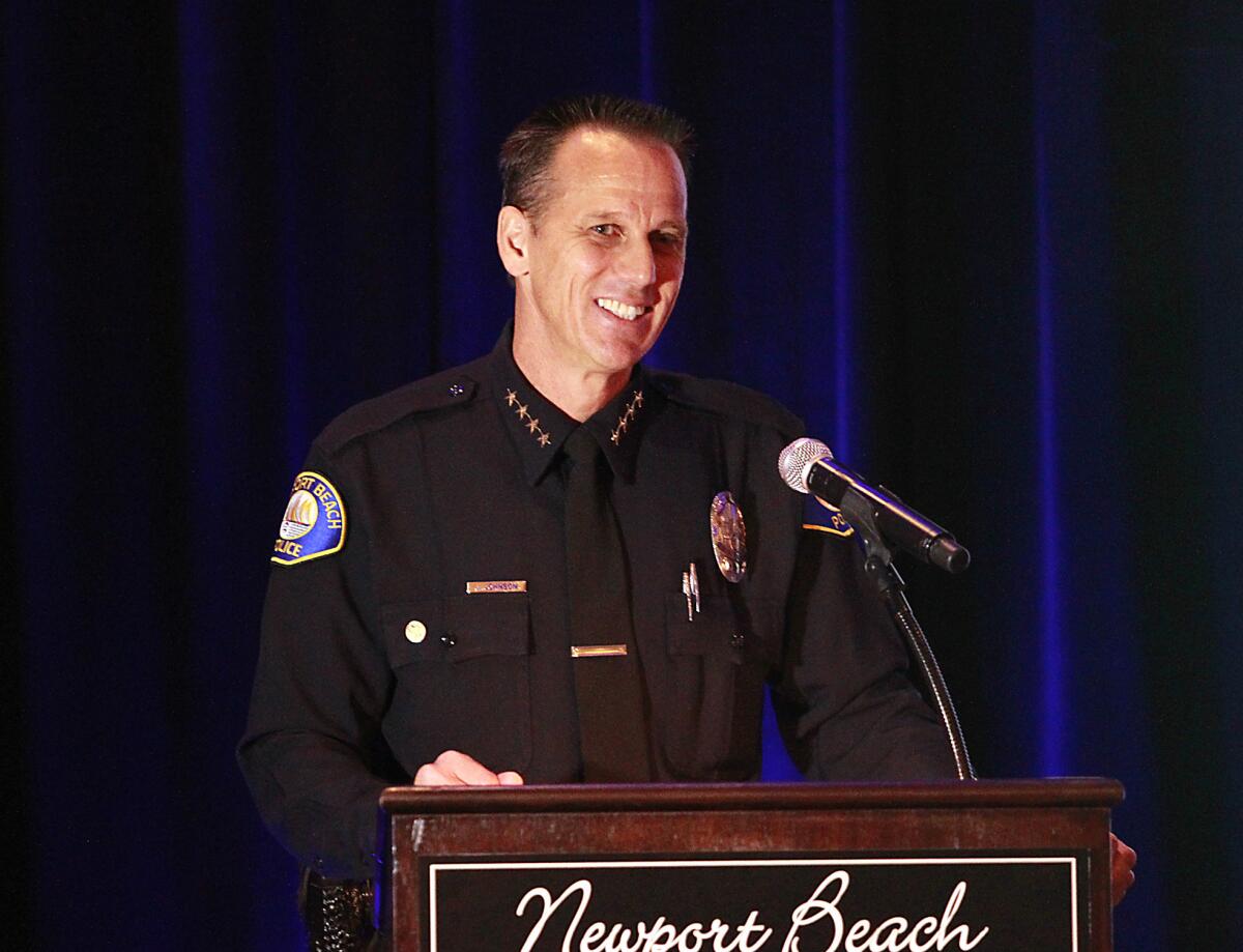 Newport Beach Police Chief Jay Johnson was originally named in the lawsuit brought by Christine Hougan.