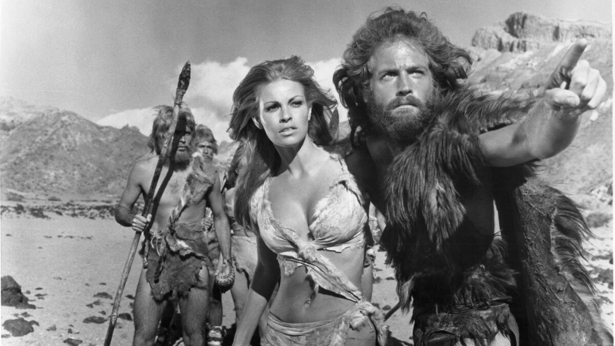 Raquel Welch and John Richardson from the 1966 film "One Million Years B.C.".