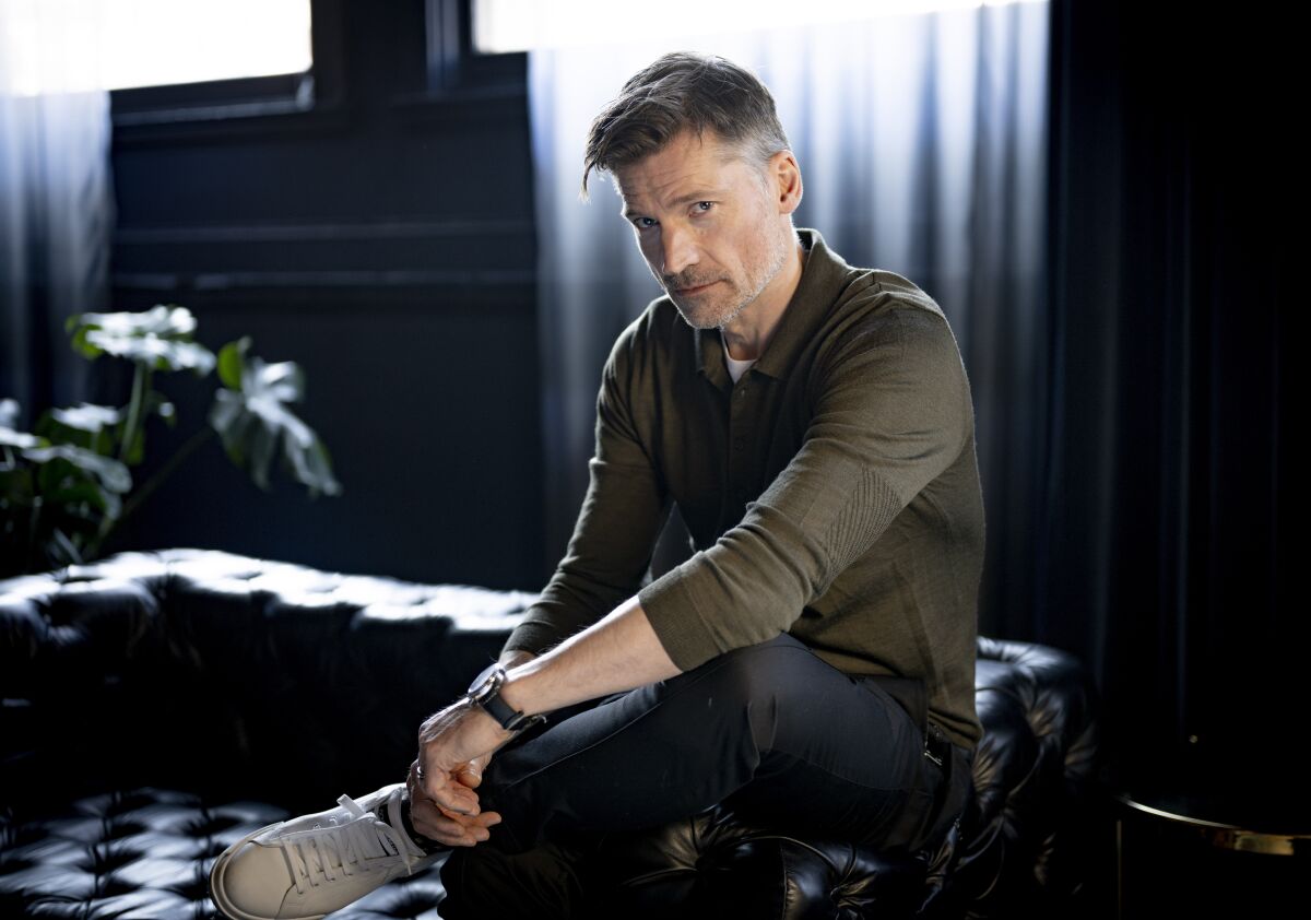 Nikolaj Coster-Waldau poses in New York on March 2, 2022, to promote his film “Against the Ice." The film tells the story of Denmark’s Ejnar Mikkelsen, a captain, explorer and author who set out in 1909 to recover the maps and journals of a failed Arctic expedition a few years prior. (Photo by Scott Gries/Invision/AP)