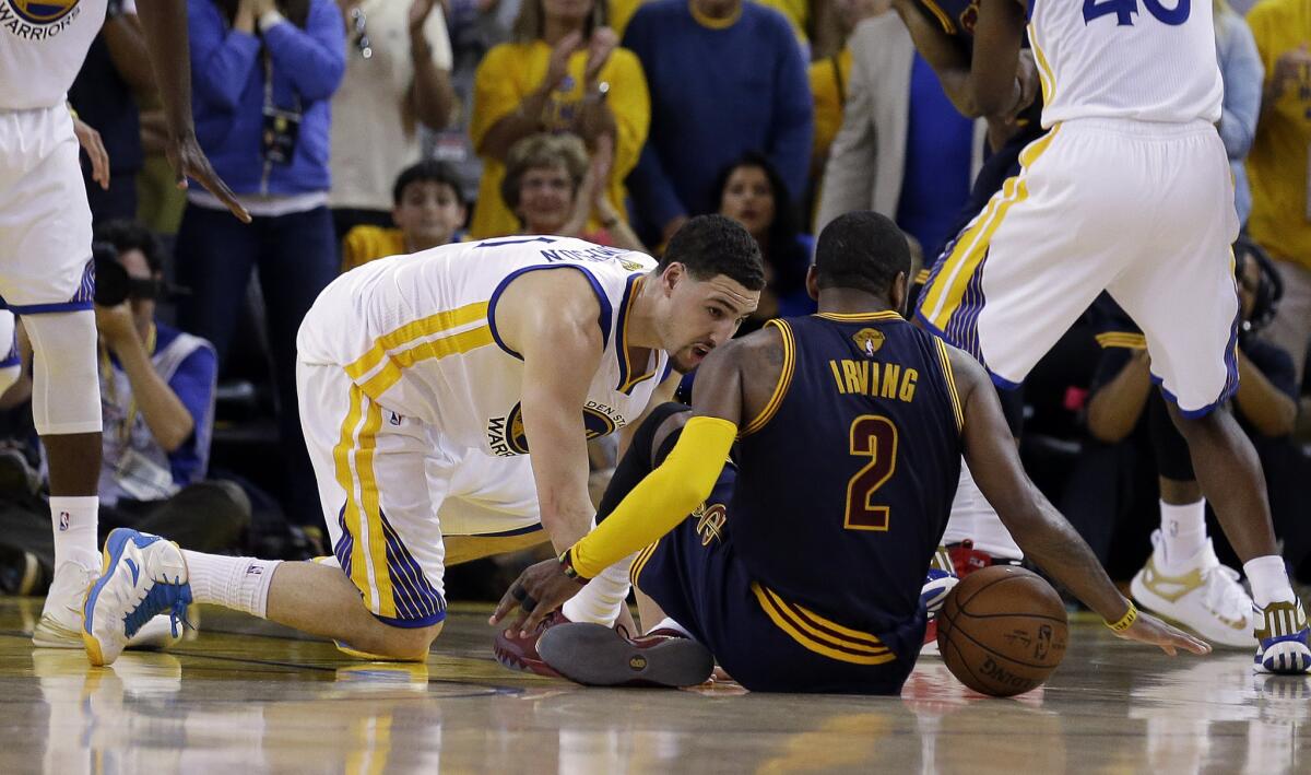 Cavaliers guard Kyrie Irving broke his left kneecap in overtime of Cleveland's 108-100 loss to the Golden State Warriors in Game 1 of the NBA Finals.