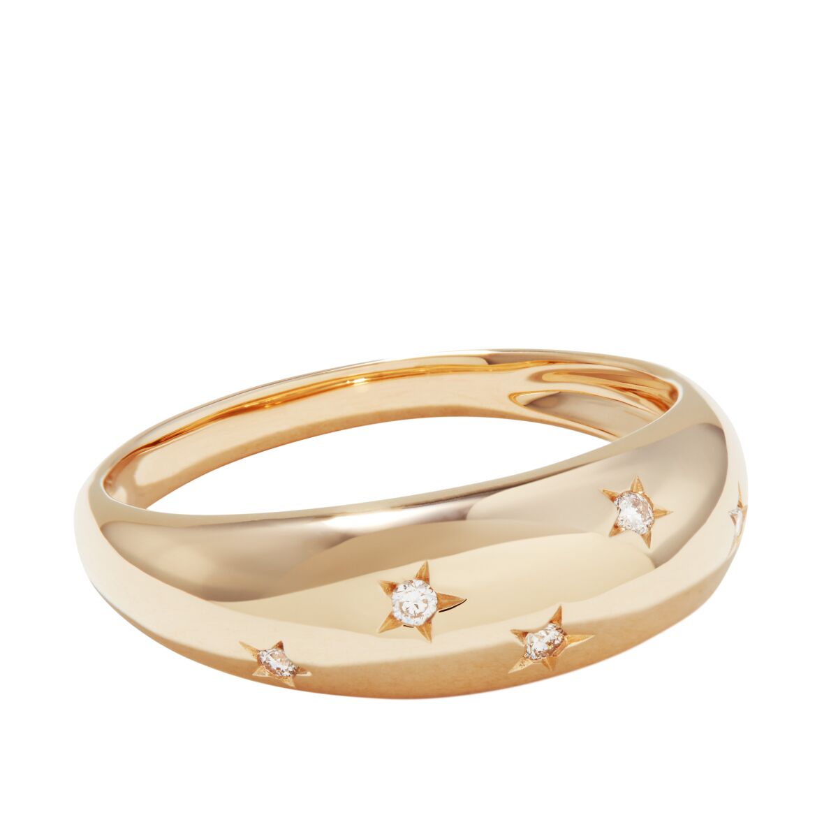 Mejuri's L.A. Dôme Ring in 14-karat gold with ethically sourced diamonds.