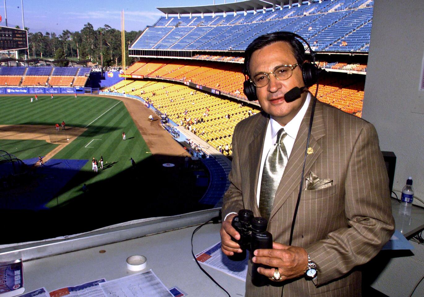 Los Angeles Dodger radio and TV broadcaster Jaime Jarrin, now 77, started working for the franchise when he was 19.