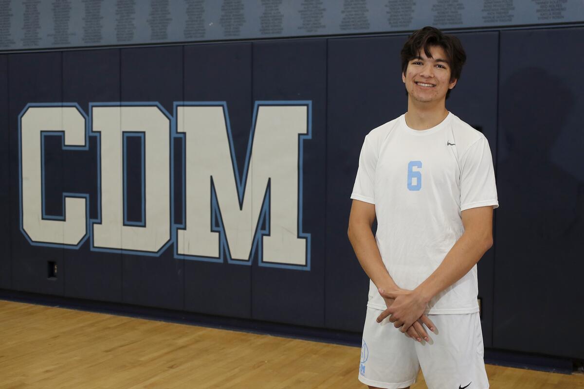 Corona del Mar senior setter Bryce Dvorak helped the Sea Kings win the Orange County Championships in boys' volleyball on Feb. 29.