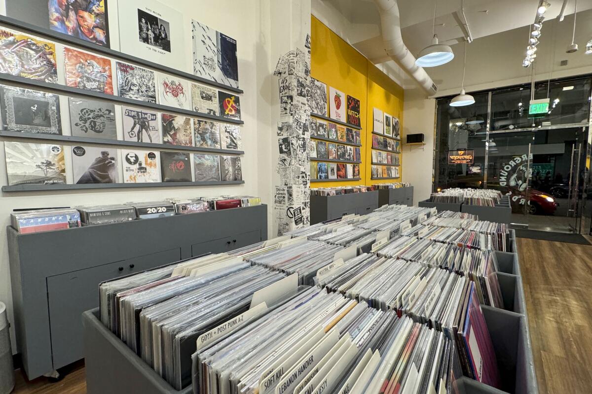 The interior of Going Underground record store.