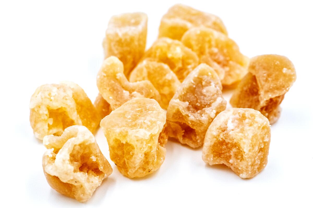 Several pieces of candied ginger