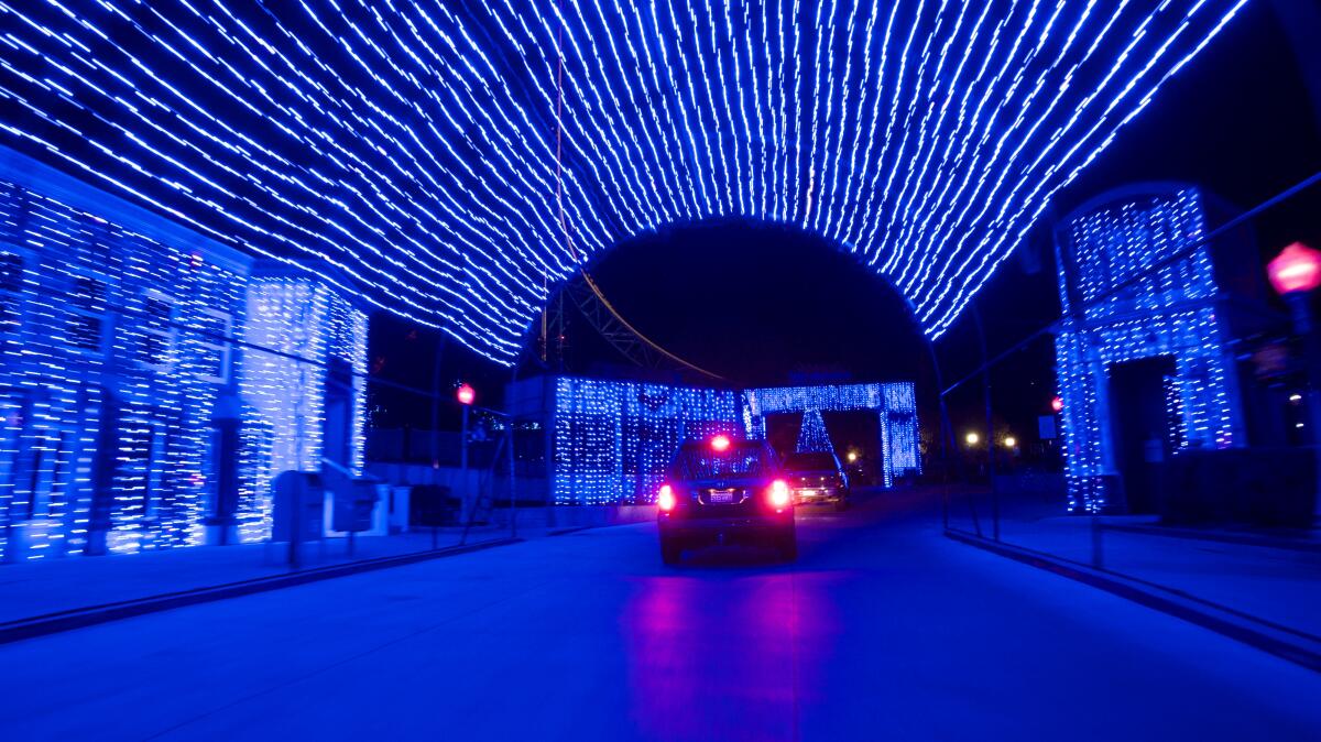 Light show at Six Flags Magic Mountain