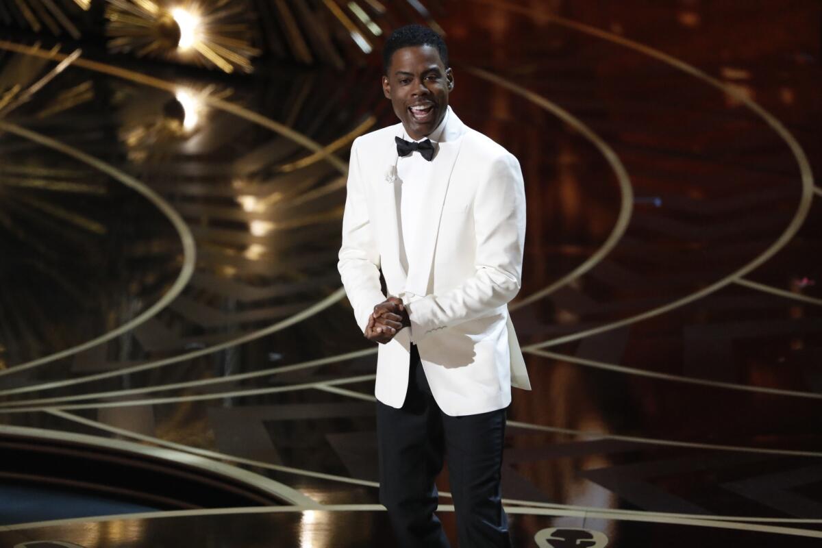 Chris Rock delivers the opening monologue at the Oscars.