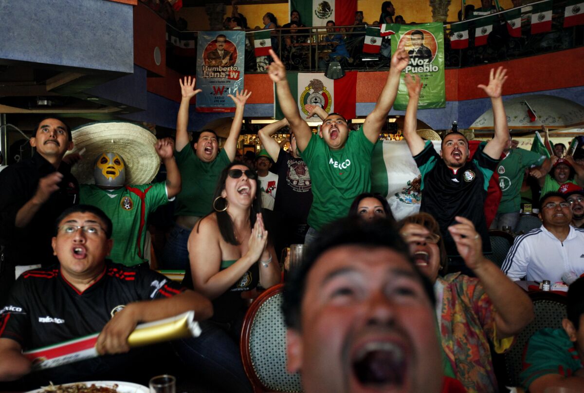 Soccer fans go wild at the Plaza Mexico Guelaguetza during the 2010 World Cup. That branch is closed, but the original is as good as always.