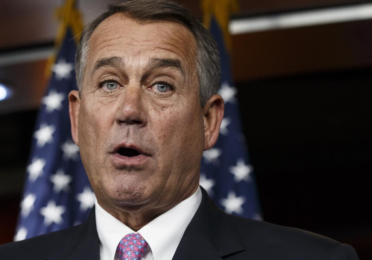House Speaker John A. Boehner says the Senate bill to extend jobless benefits is unworkable.