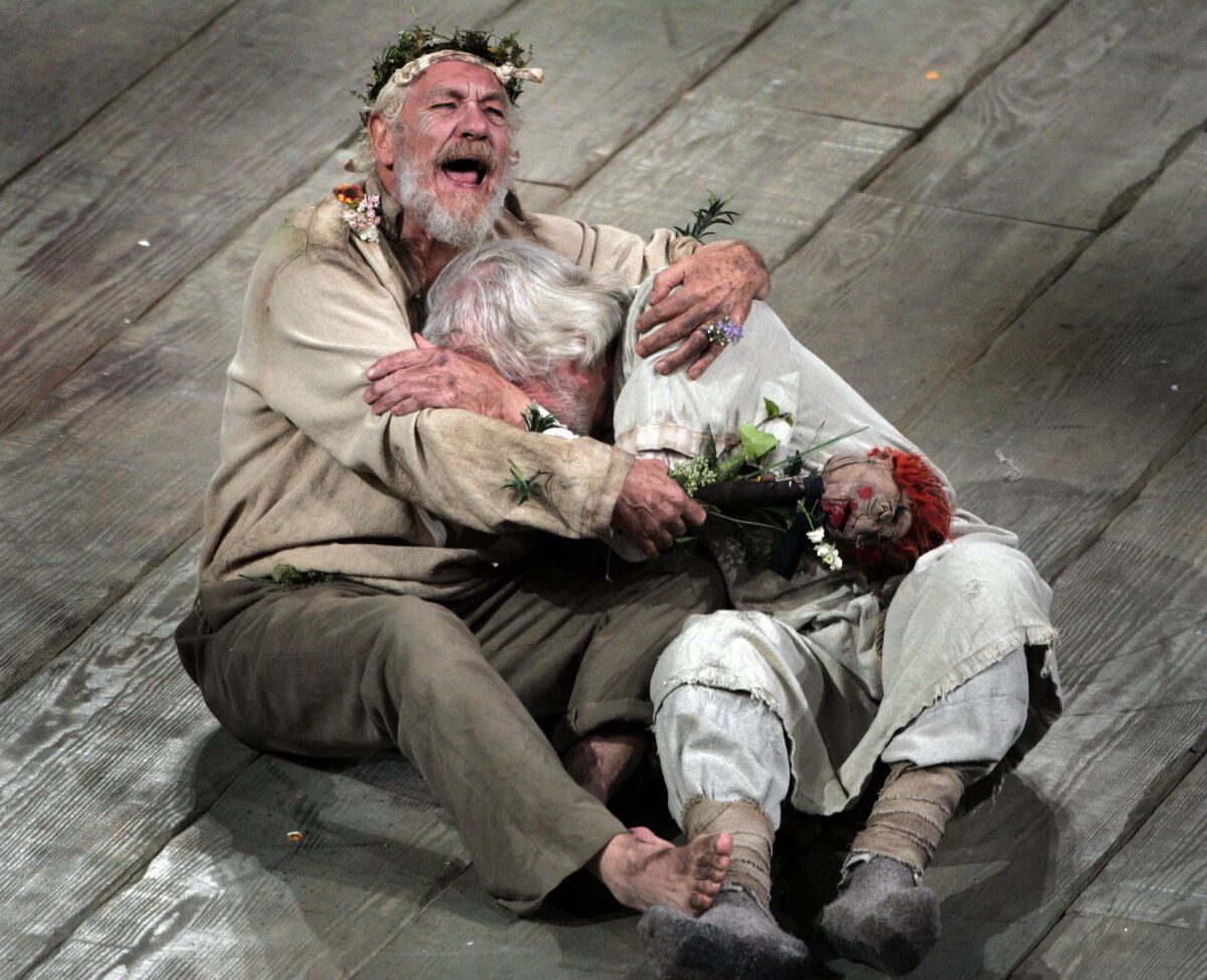 A Royal Shakespeare Company production of "King Lear" at Royce Hall, with Sir Ian McKellen and William Gaunt.