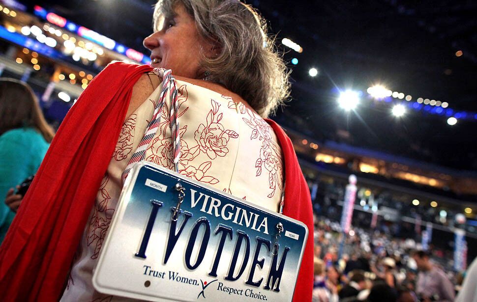 Virginia delegate Victoria Cochran adorned herself with her license plate.