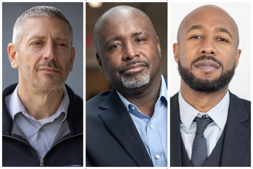 L.A. City Council District 8 race candidates, from left, Cliff Smith, Marqueece Harris-Dawson and Jahan Epps. (Brian van der Brug, Myung J. Chun, Brian van der Brug / Los Angeles Times)