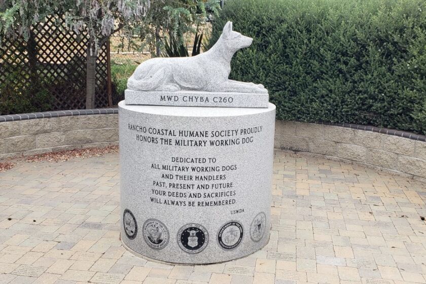 A tribute to the Military Working Dog  at Rancho Coastal Human Society in Encinitas.