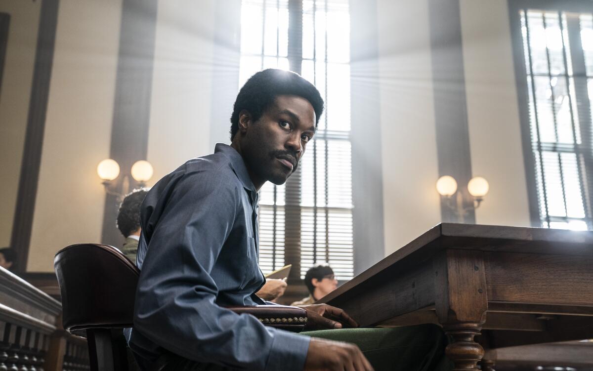 Yahya Abdul-Mateen II as Bobby Seale in "The Trial of the Chicago 7."