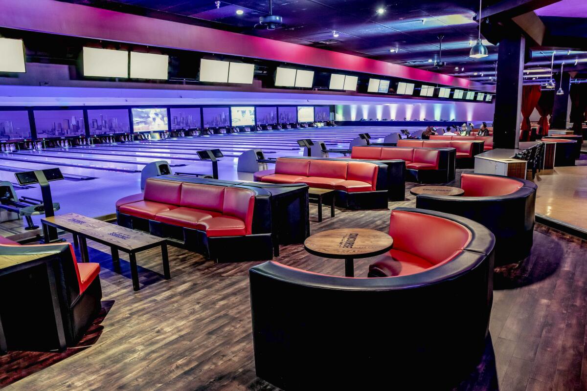 A view of Concourse Bowling Center in Anaheim, CA.