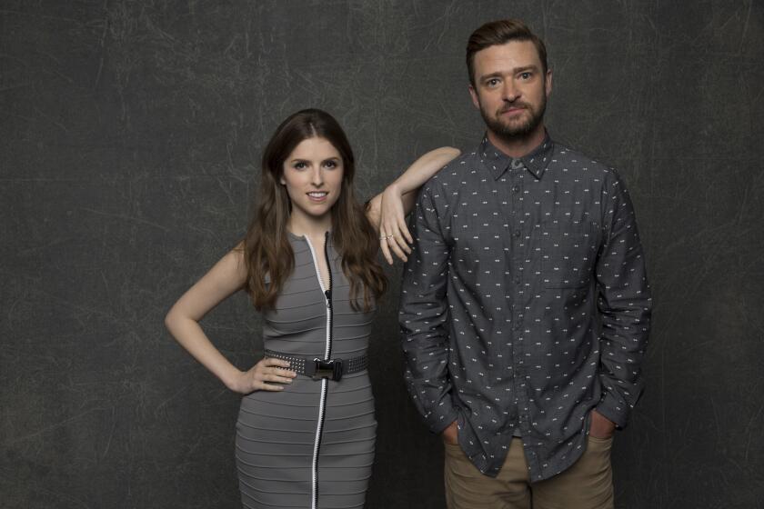 SAN DIEGO, CA --JULY 21, 2016-- Actress Anna Kendrick and Actor Justin Timberlake of Trolls, photographed in the L.A. Times Hero Complex photo studio at Comic-Con 2016, in San Diego, July 21, 2016. (Jay L. Clendenin / Los Angeles Times)