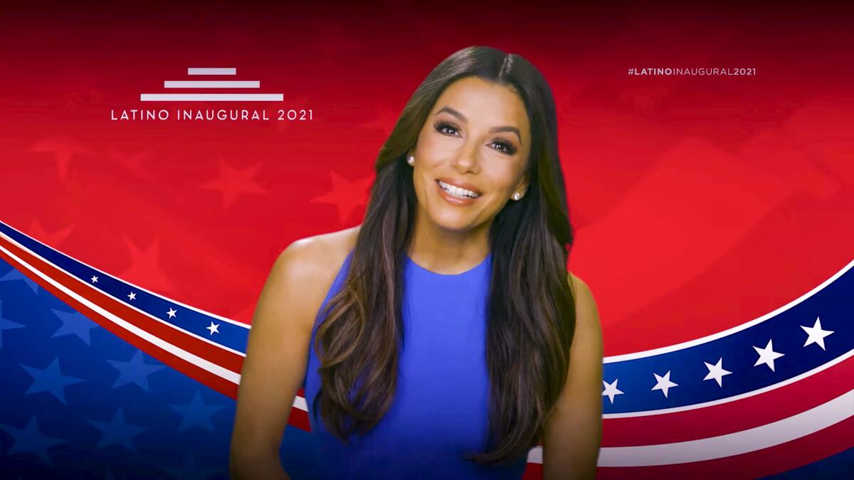 Eva Longoria speaks during the Latino Inaugural 2021: Inheritance, Resilience and Promise event 