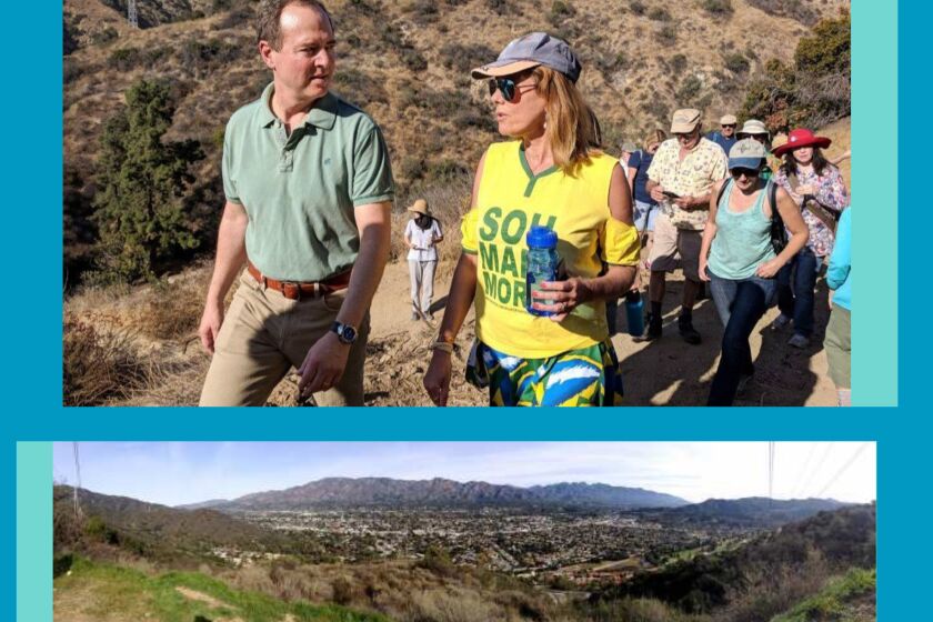 U.S. Congressman Adam Schiff hikes up Brand Park in Glendale