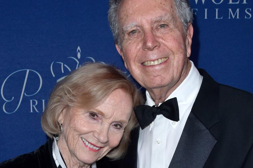 Actress Eva Marie Saint and director Jeffrey Hayden attend the Princess Grace Awards Gala at the Beverly Wilshire Four Seasons Hotel in 2014.