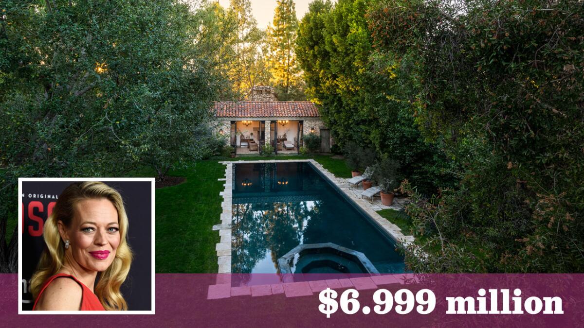 Jeri Ryan of "Star Trek: Voyager" and "Bosch" fame has put her French-country-inspired estate in Encino on the market for $6.999 million.