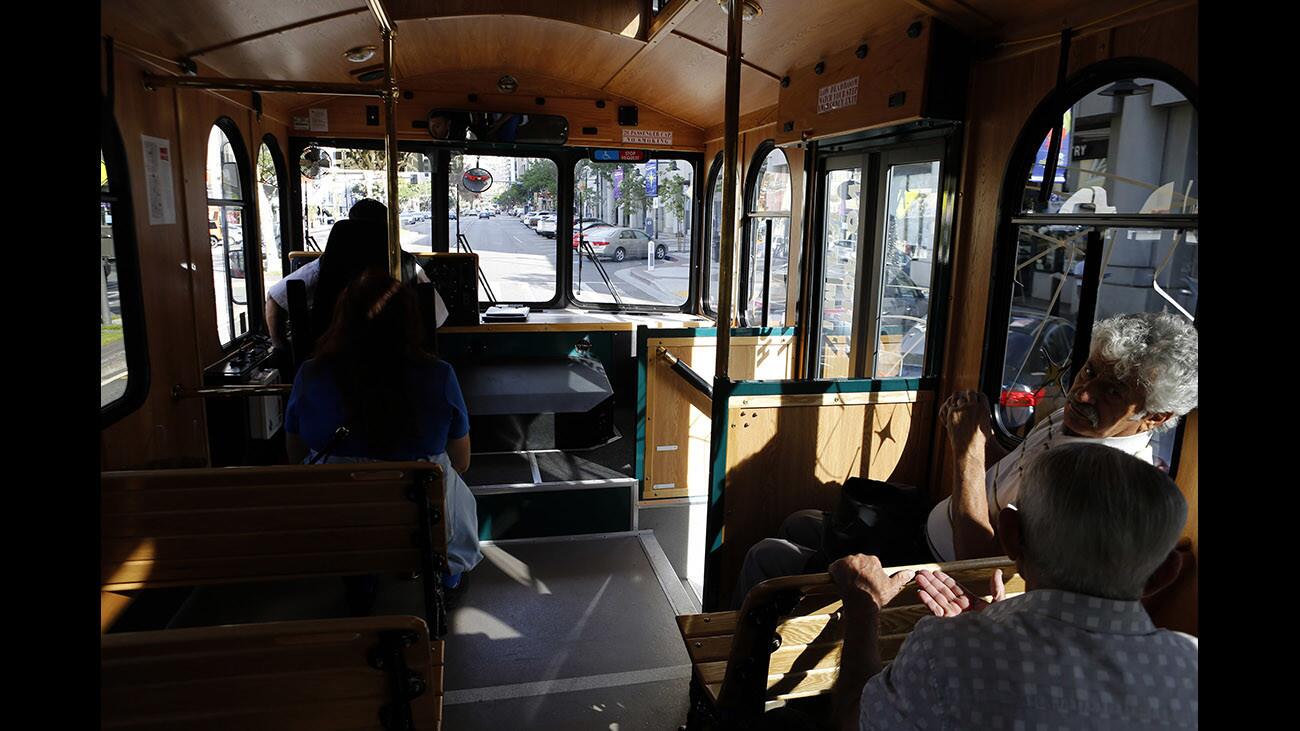 Photo Gallery: Downtown Glendale Holiday Trolley running free on Brand Blvd. until January 15th