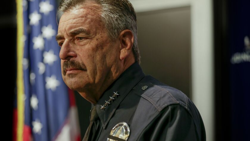 LAPD Chief Charlie Beck at a press conference in October.