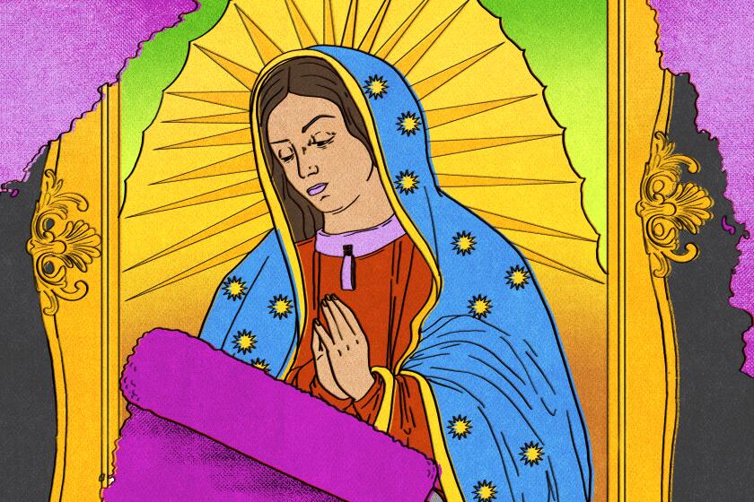 Photo of la Virgen de Guatalupe being painted over 