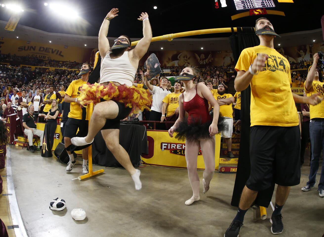 Arizona State fans showcase their Curtain of Distraction during the second half against UCLA on Feb. 18.