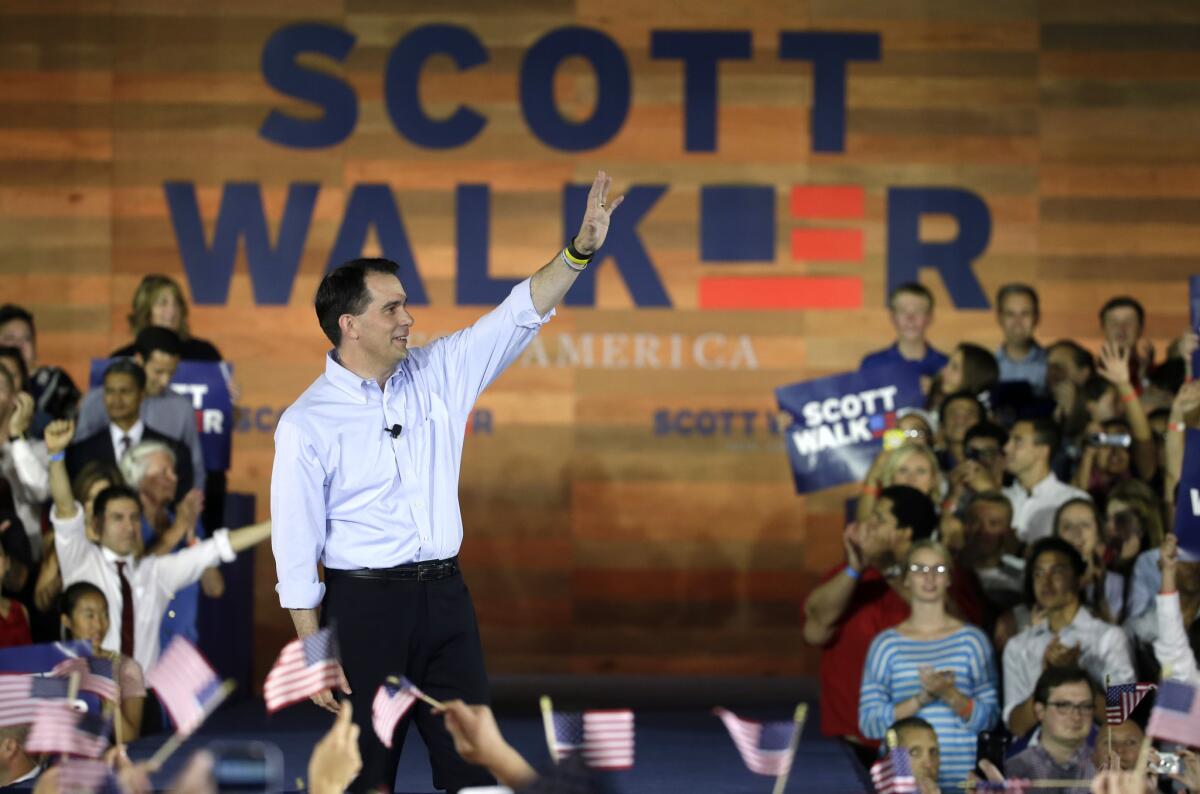 Wisconsin Gov. Scott Walker announced Monday in Waukesha, Wis., that he is running for the 2016 Republican presidential nomination.