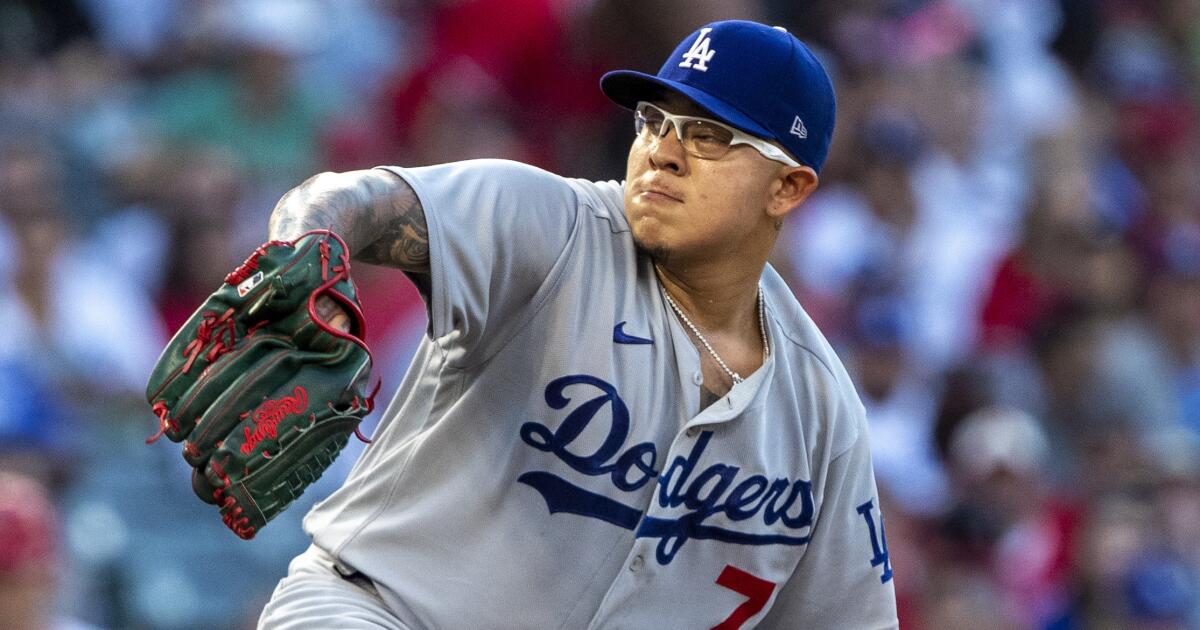 San Francisco, USA. 12th June, 2022. Los Angeles Dodgers relief pitcher Brusdar  Graterol (48) delivers a pitch during the eighth inning against the San  Francisco Giants in San Francisco, Sunday June 12