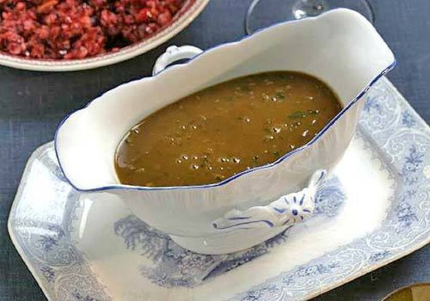 A good gravy is rich with turkey flavor. It can be made right in the roaster or in a saucepan.