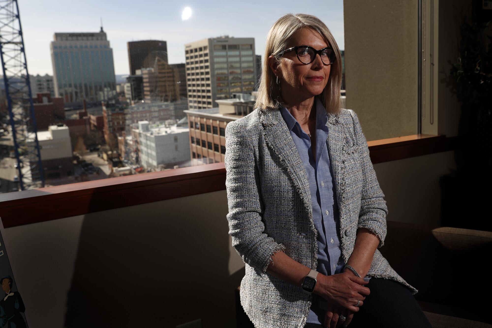 Idaho Power's chief executive, Lisa Grow, at the utility's headquarters in downtown Boise.