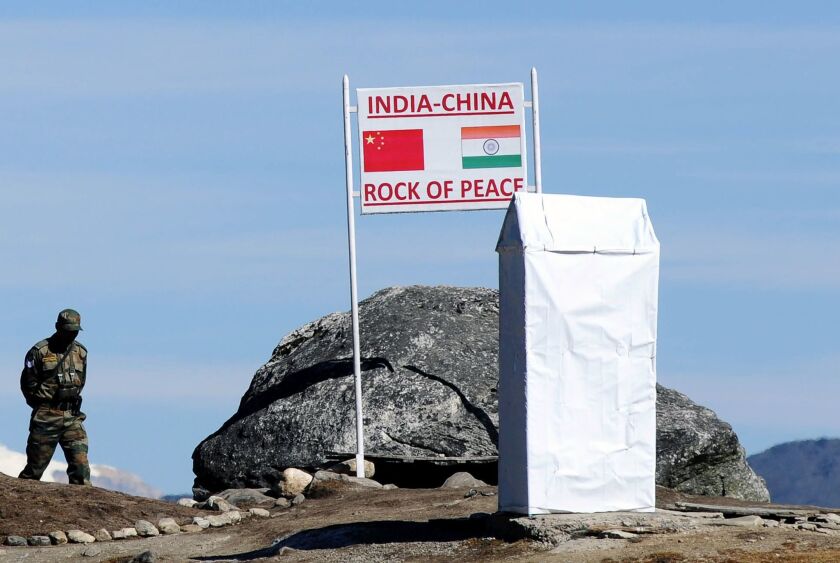 Indian soldier at the India-China border