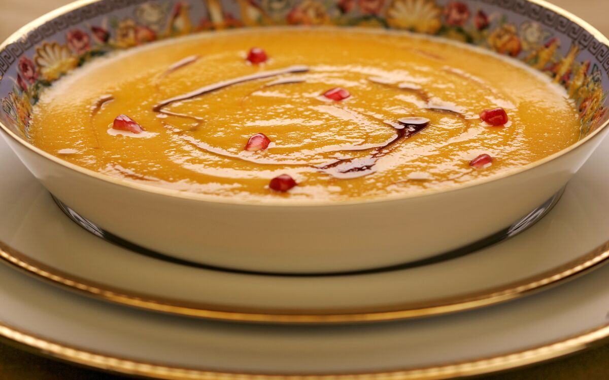 Carrot and pomegranate soup