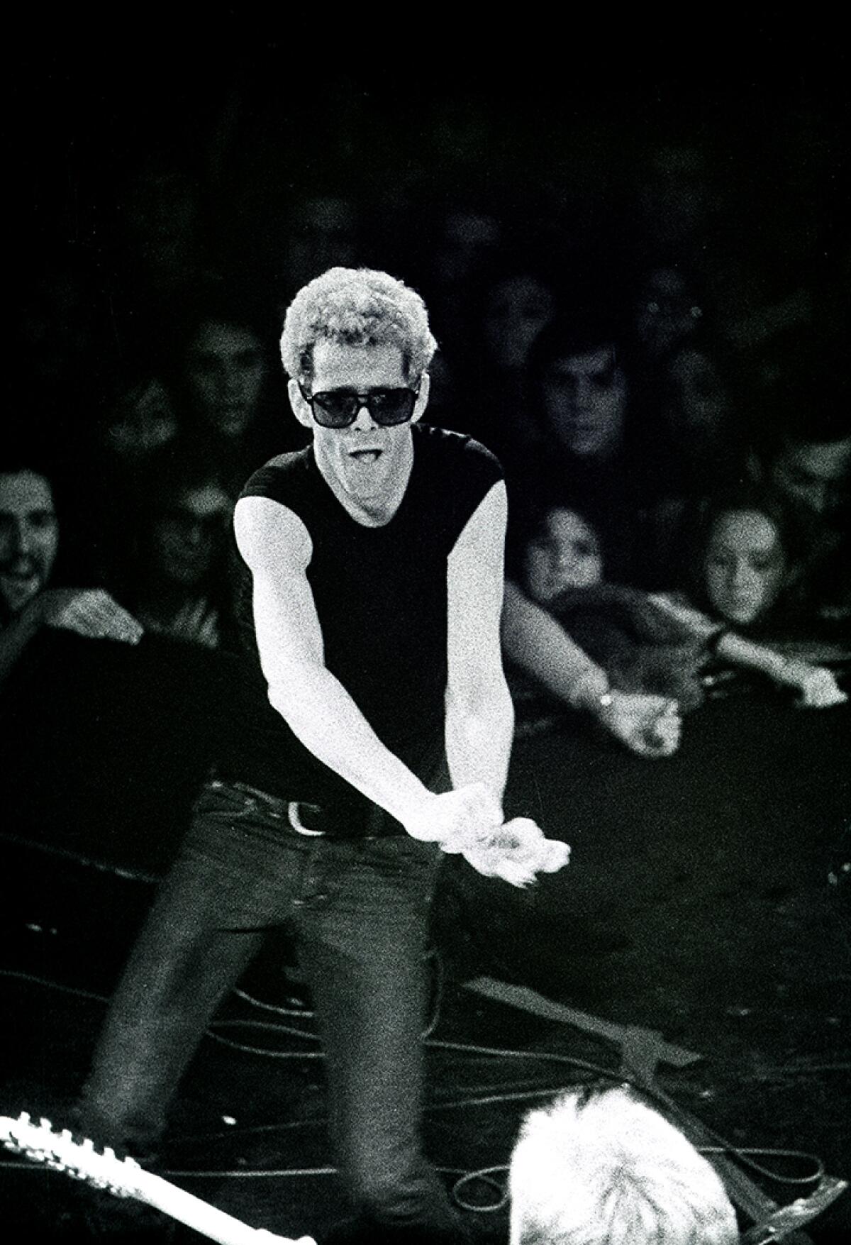 Lou Reed in concert at the Winterland Ballroom, San Francisco, 1974.