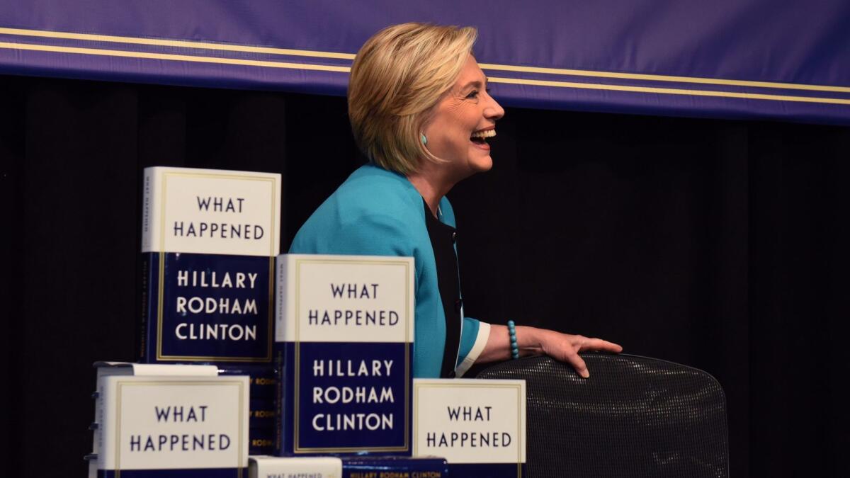 Hillary Clinton kicks off her book tour promoting "What Happened" in New York on Sept. 12.