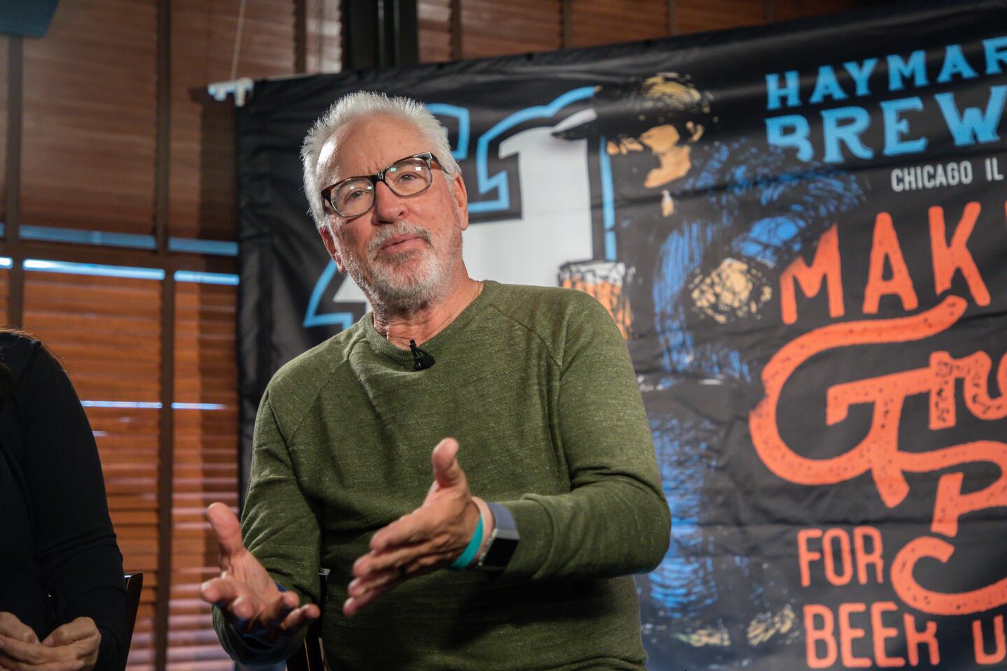 Joe Maddon launches his new beer Try Not to Suck lager at Haymarket Pub & Brewery in Chicago on Tuesday, April 23, 2019. The beer benefits his charity, Respect 90, and Chicago based Rags of Honor 1.