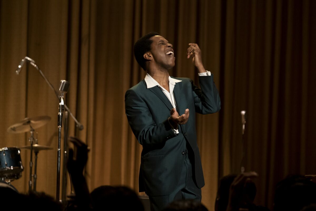 "One Night in Miami..." thoughtfully ends with a performance by Sam Cooke, portrayed by Leslie Odom Jr.