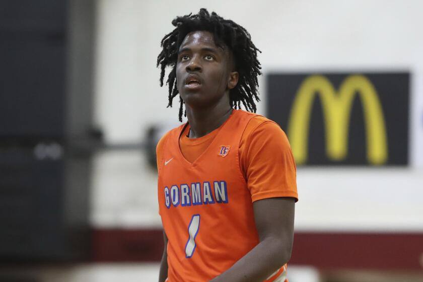 Bishop Gorman's Will McClendon #1 in action against La Lumiere in a Boys Quarterfinal game.