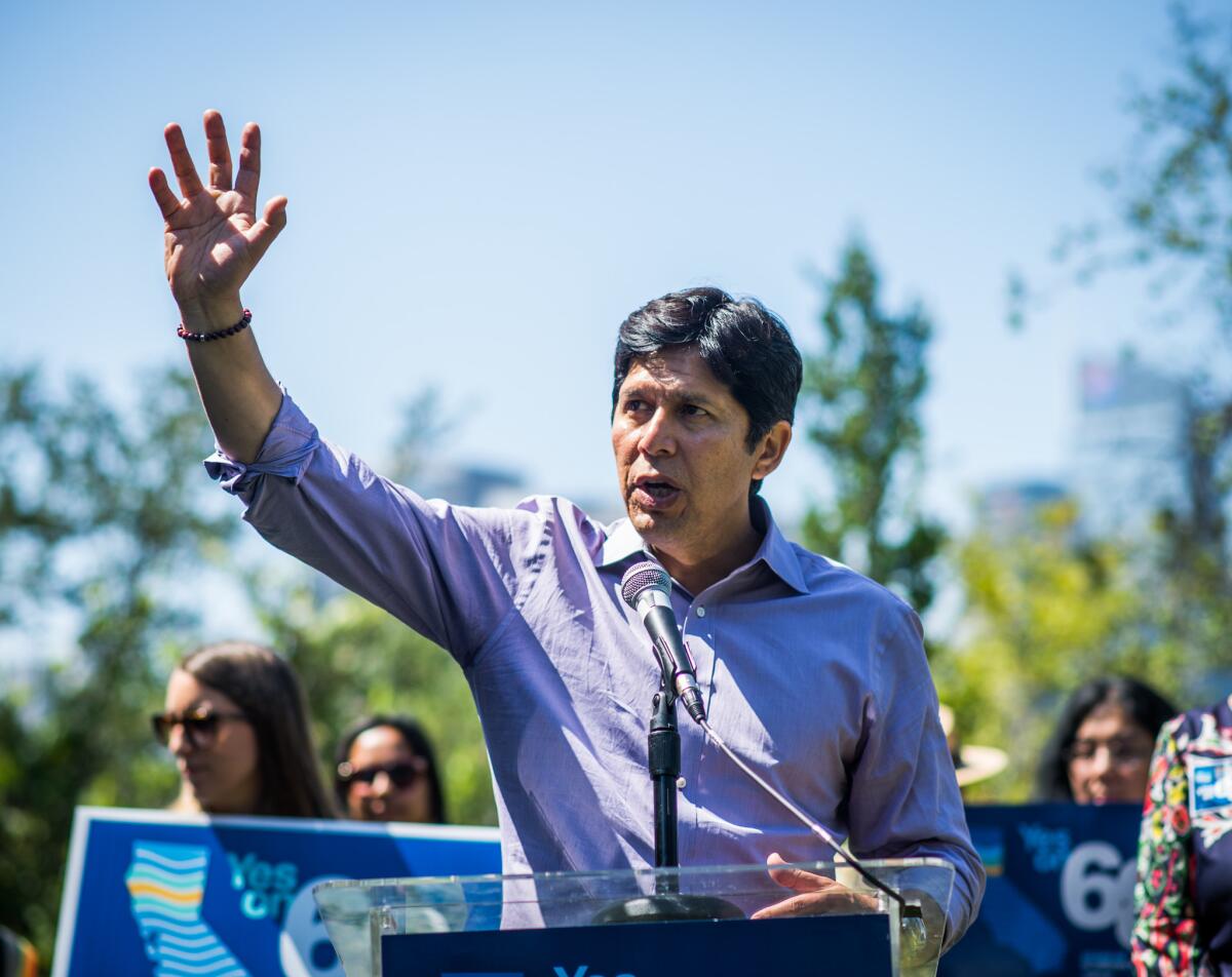 Sen. Kevin de León, at Vista Hermosa Park in Los Angeles in June.