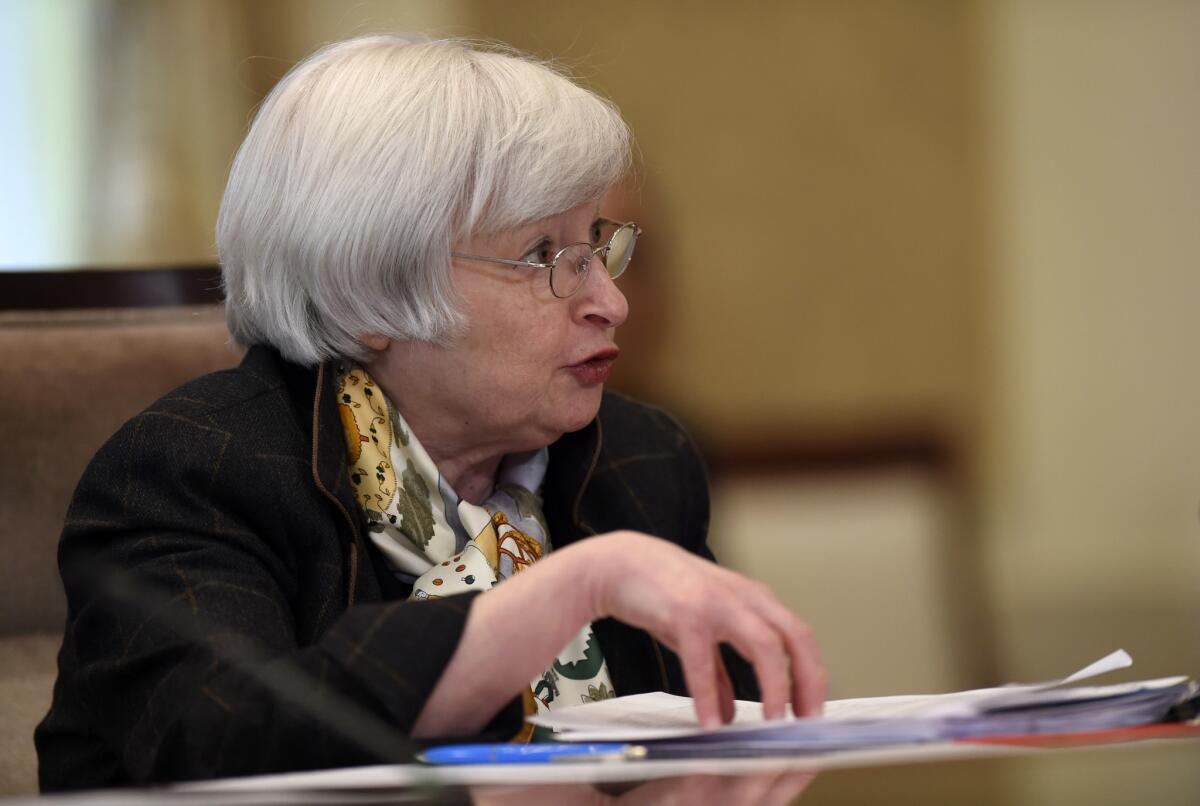 Federal Reserve Chair Janet Yellen will hold her quarterly news conference today after the Fed decision on interest rates.