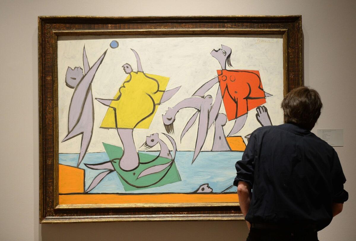 "Le Sauvetage" by Pablo Picasso on display during a preview of a Sotheby's auction in New York.