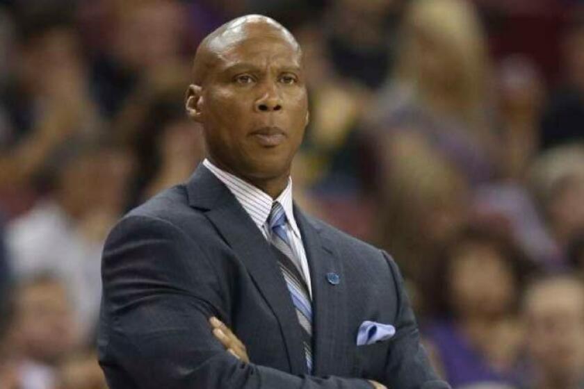 Los Angeles Lakers head coach Byron Scott watches his team against the Sacramento Kings during the first quarter of an NBA basketball game in Sacramento, Calif., Friday, Oct. 30, 2015. The Kings won 132-114.(AP Photo/Rich Pedroncelli) ORG XMIT: SCA119