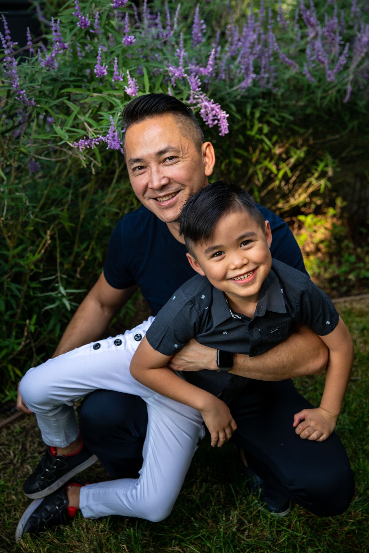 Viet Thanh Nguyen is photographed with his son Ellison